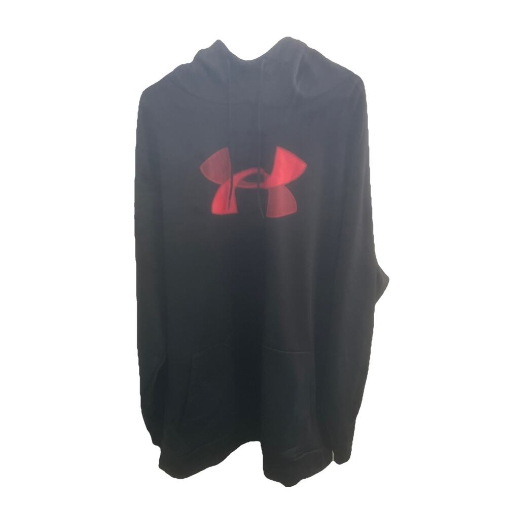 Under Armour Unisex Black and Red Pullover Hoodie Size 5XL. Soft And Cozy.